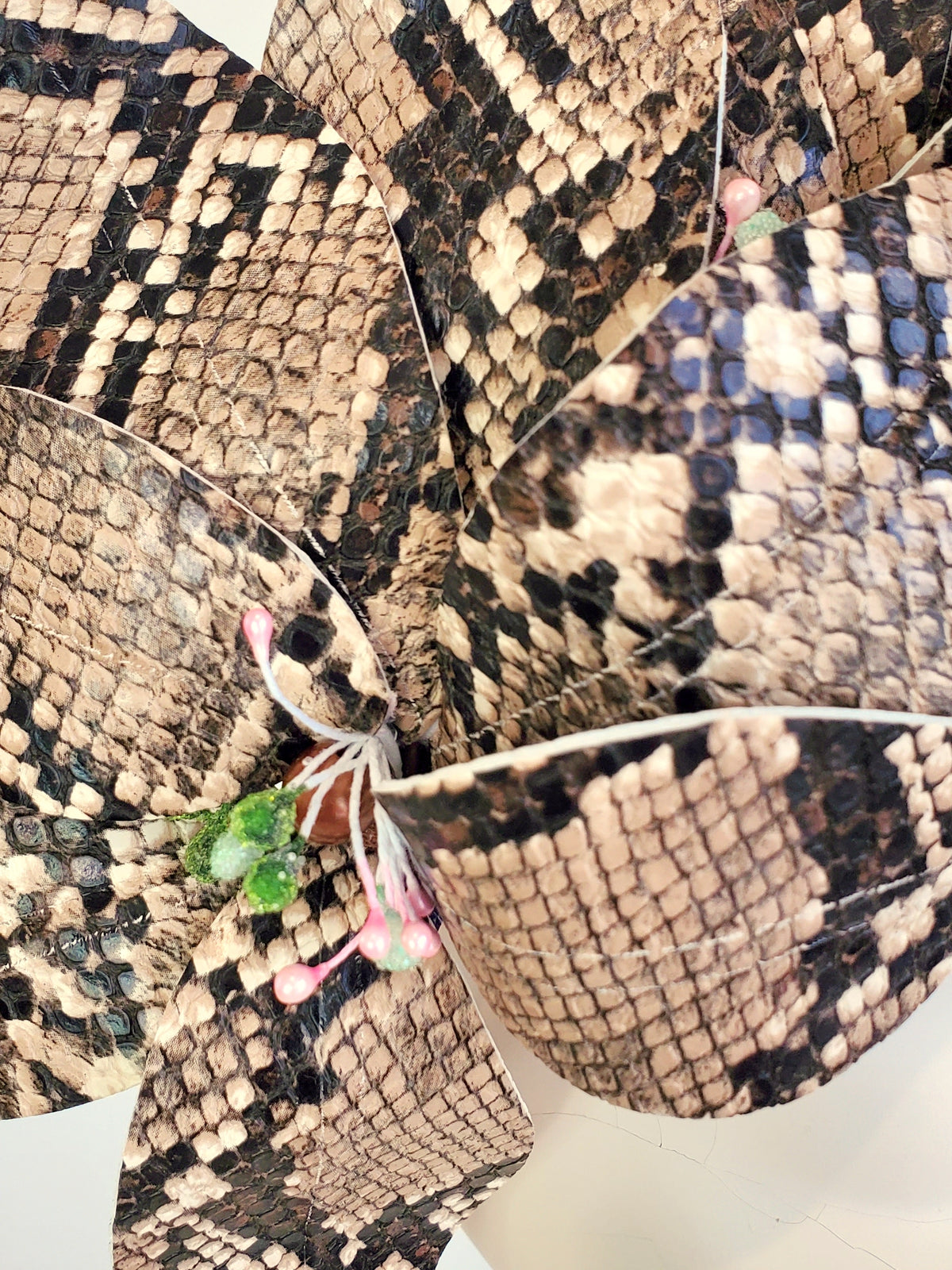 Brown Flower Fascinator Animal Print