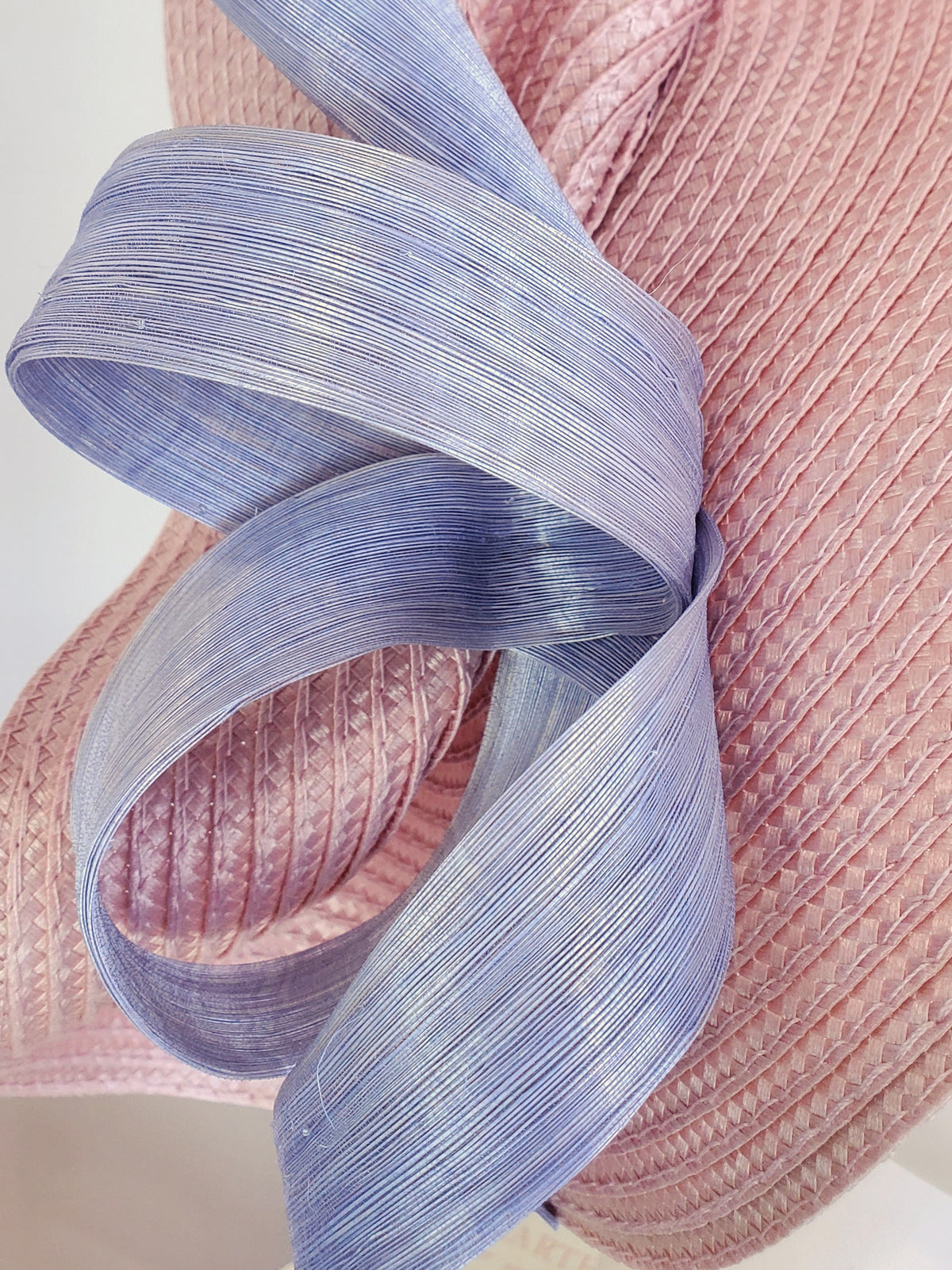 Dusty Pink Blue Ribbon