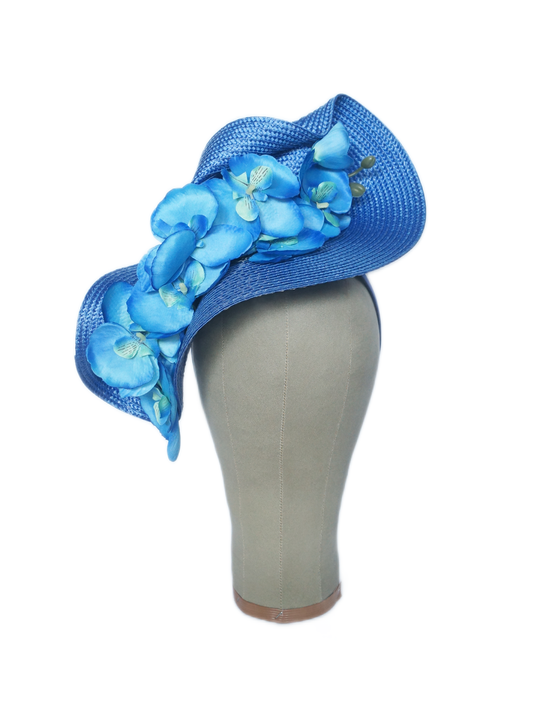 Royal Blue Orchid Fascinator | Modern Race Day Headband