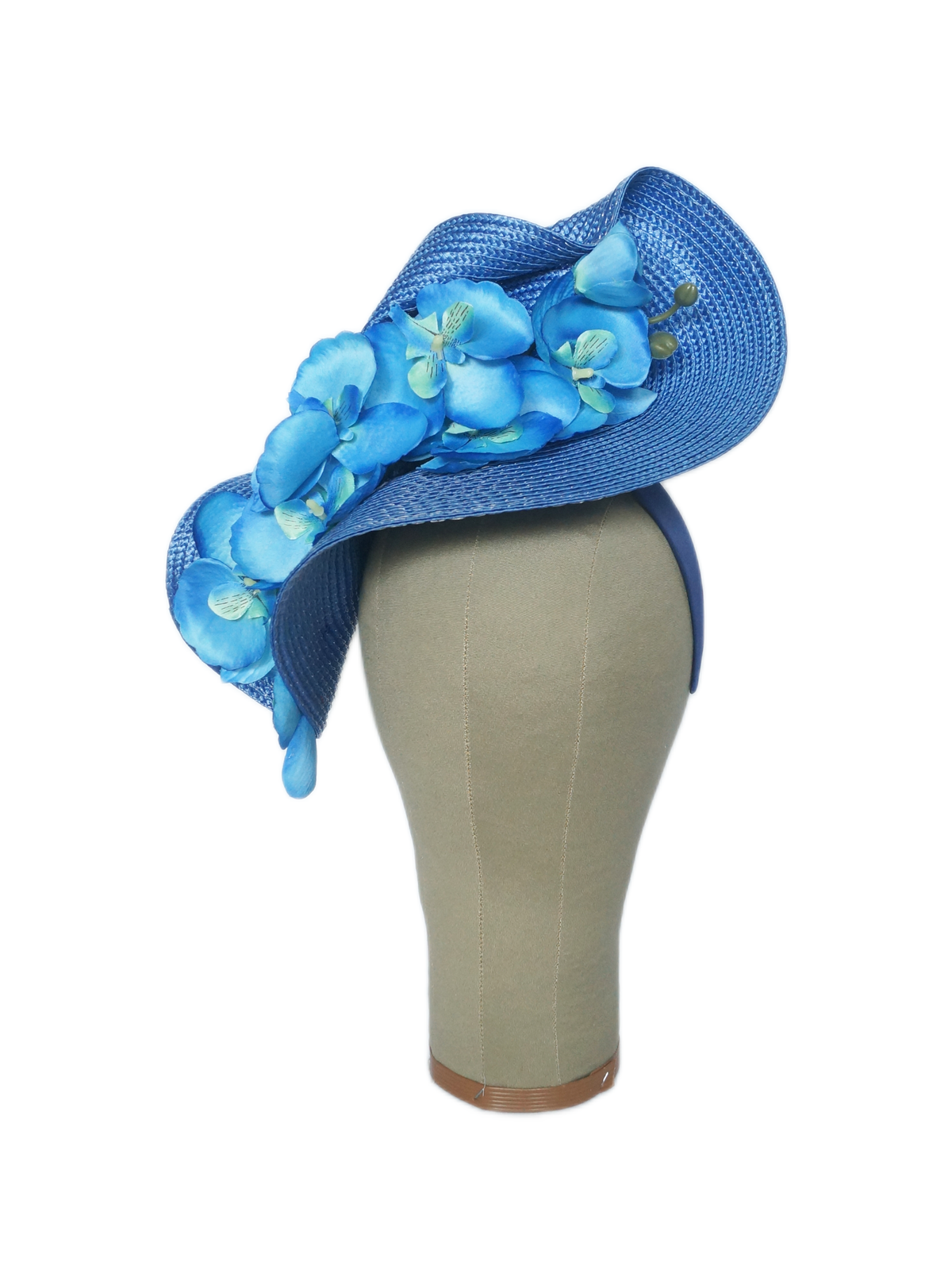 Royal Blue Orchid Fascinator | Modern Race Day Headband