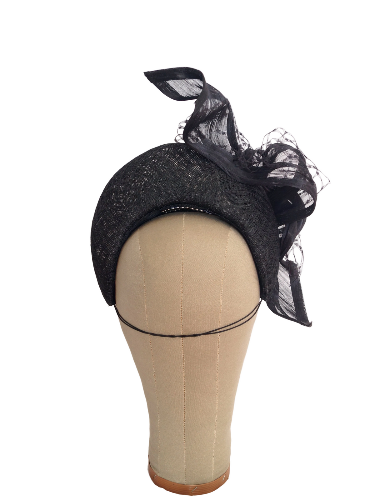 Black Crescent Moon Sinamay Fascinator