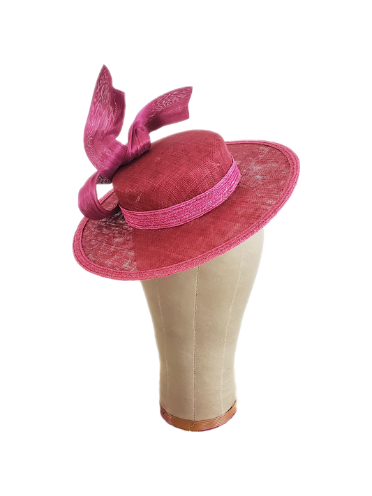Burgundy Boater Hat