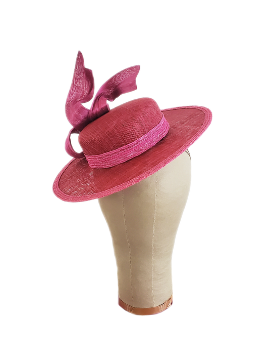 Burgundy Boater Hat