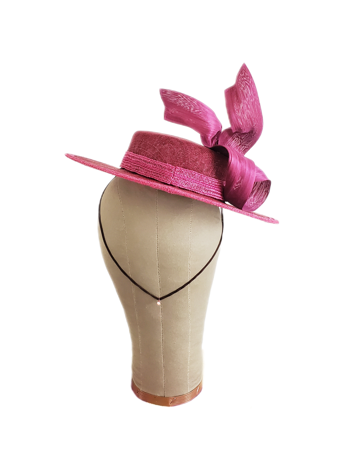 Burgundy Boater Hat