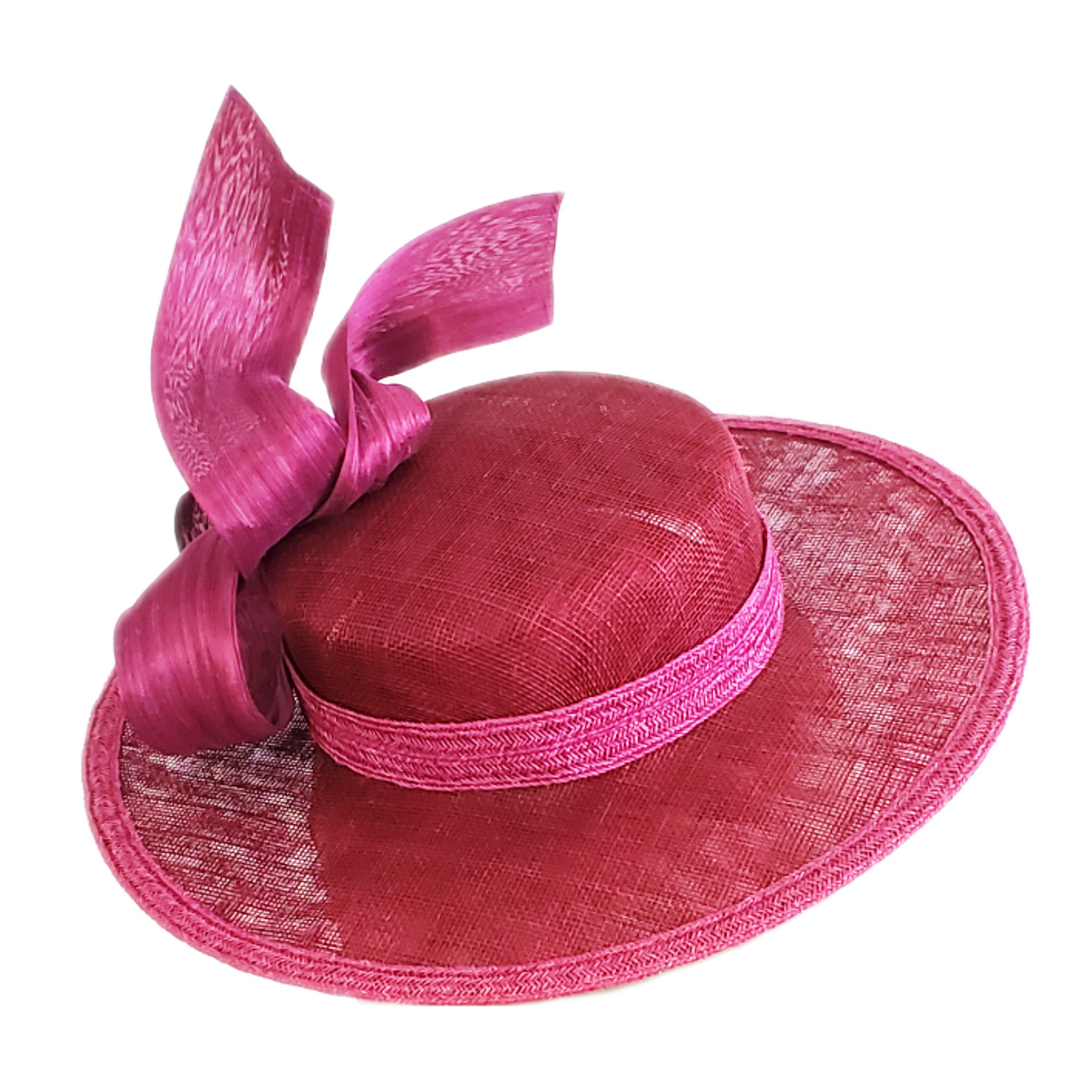 Burgundy Boater Hat