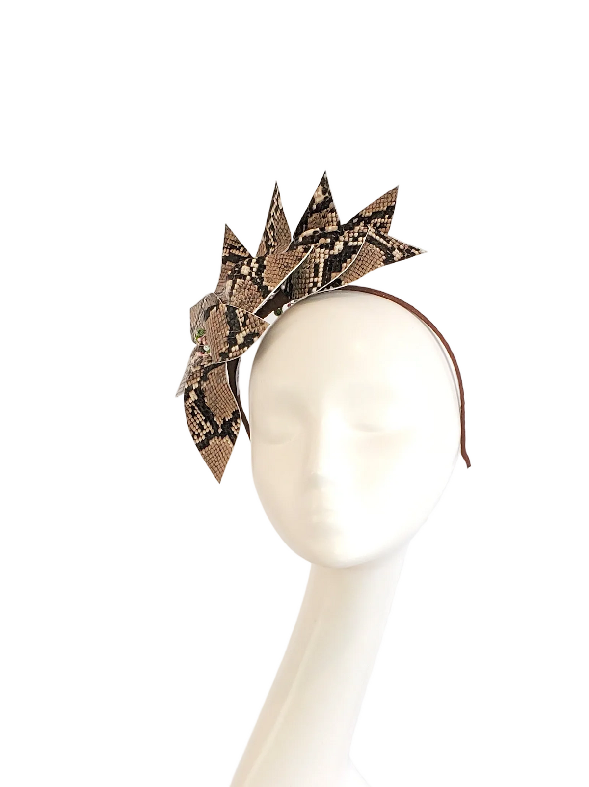 Brown Flower Fascinator Animal Print