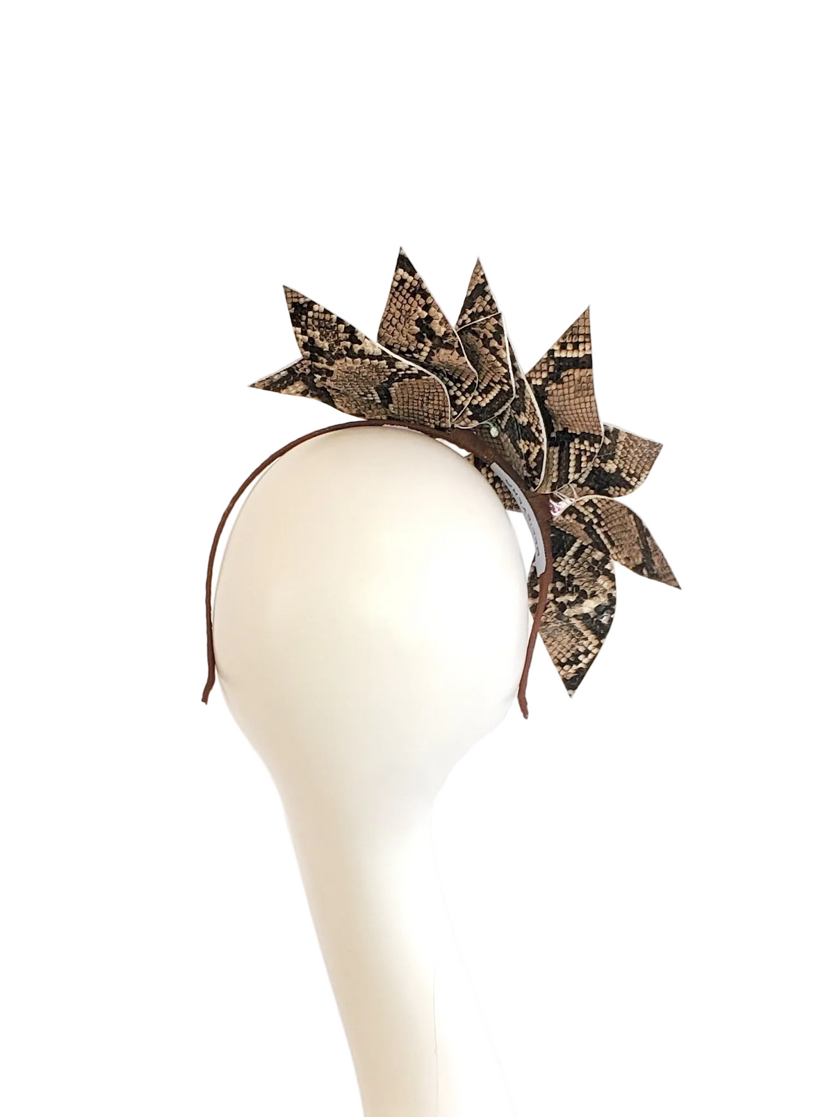 Brown Flower Fascinator Animal Print