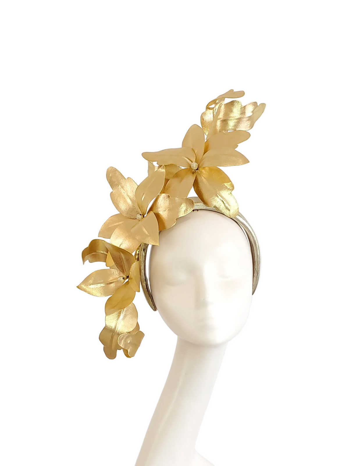 Gold Flowers Fascinator