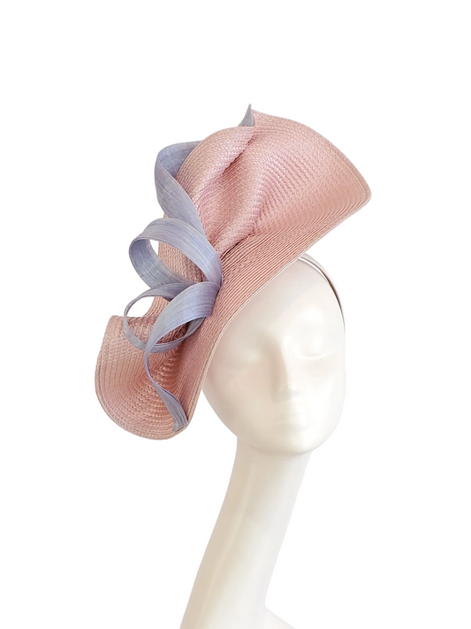 Dusty Pink Blue Ribbon