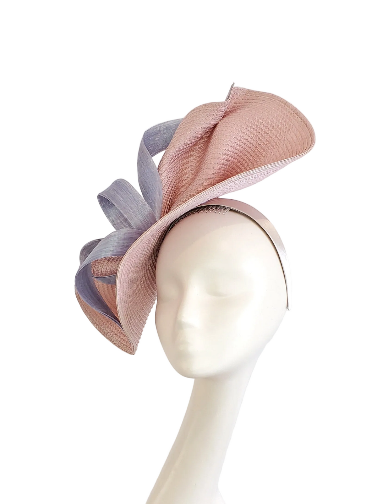 Dusty Pink Blue Ribbon