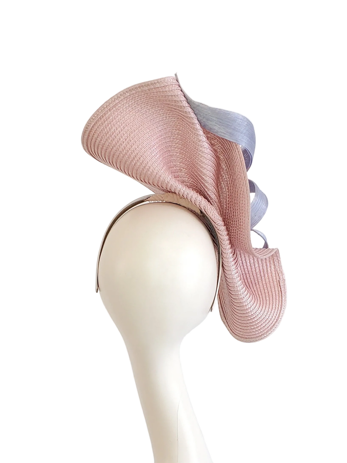 Dusty Pink Blue Ribbon