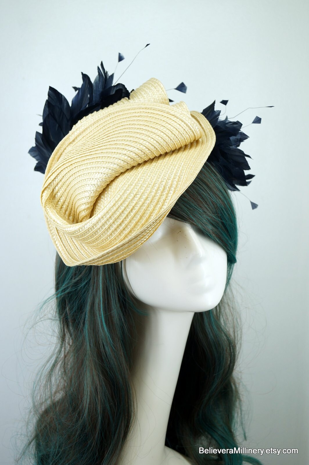 Beige Navy Hat - BM990