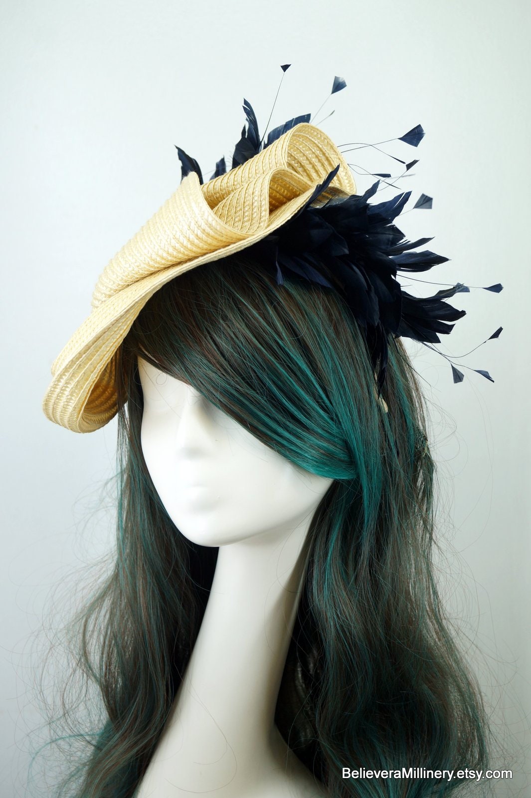 Beige Navy Hat - BM990