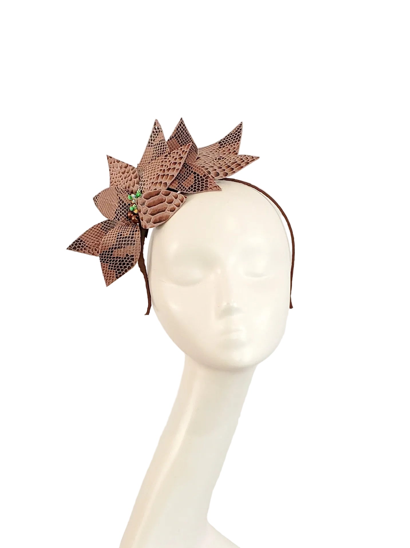 Brown Fabric Flower Fascinator | Melbourne Cup Headband