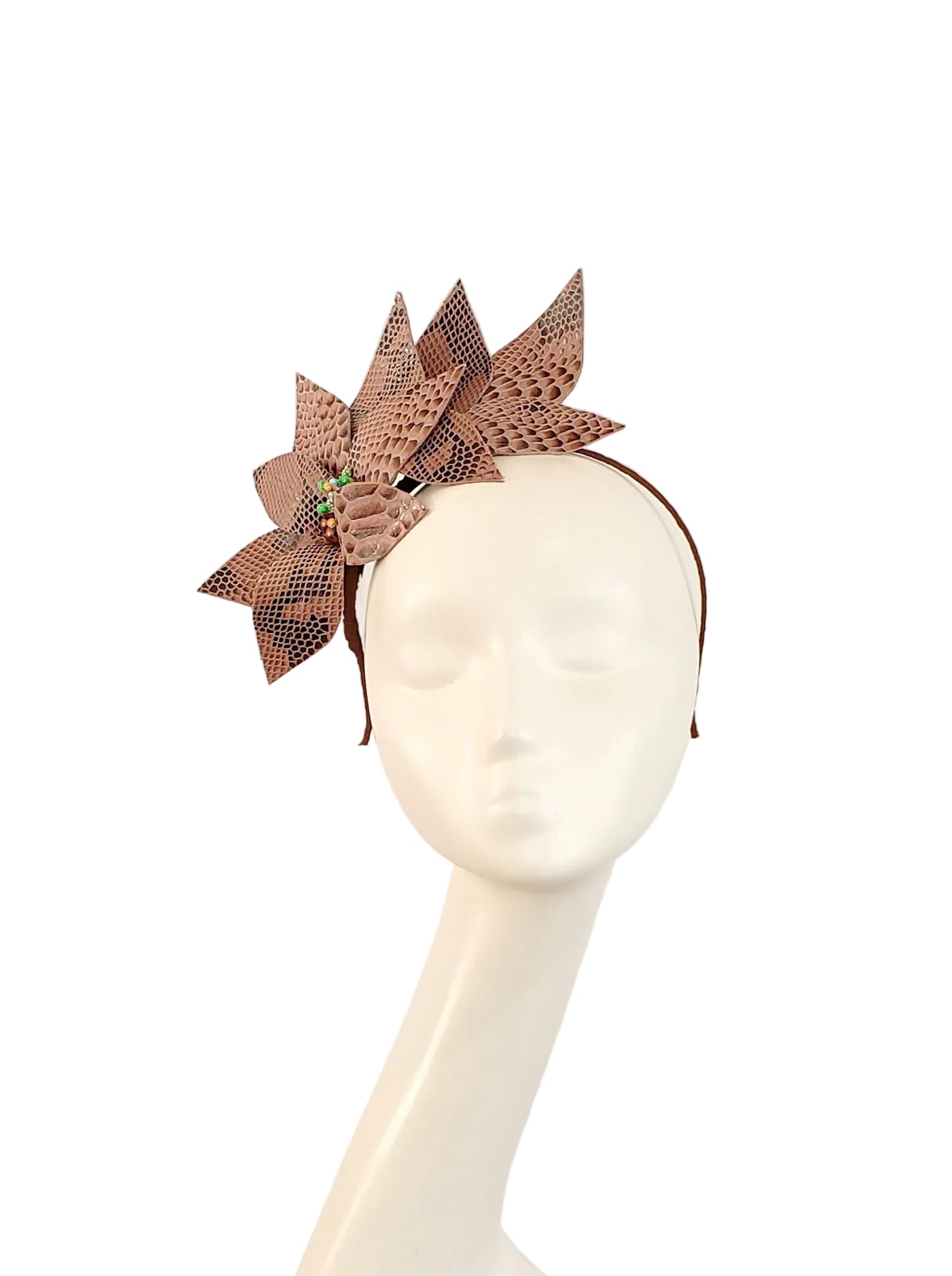 Brown Fabric Flower Fascinator | Melbourne Cup Headband