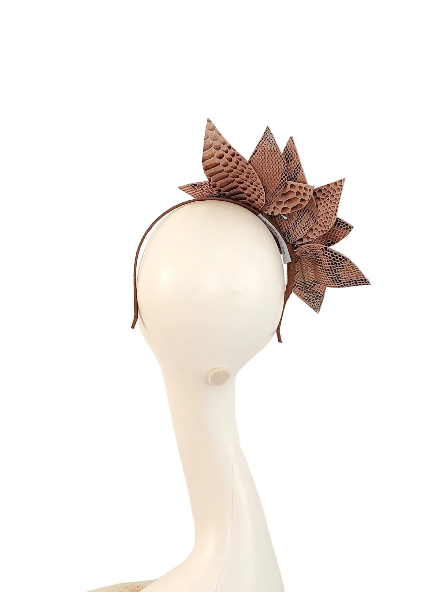 Brown Fabric Flower Fascinator | Melbourne Cup Headband