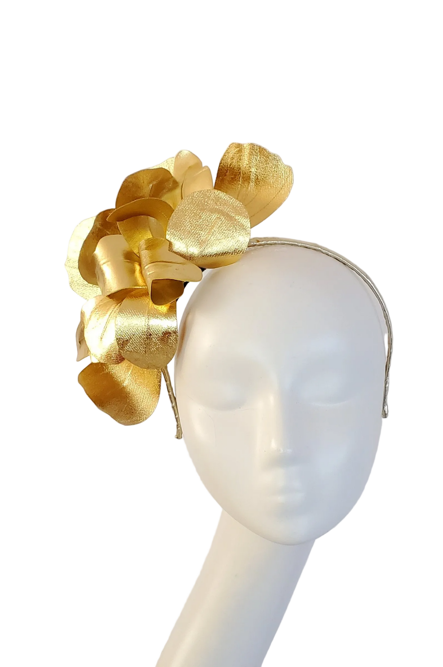Gold Fabric Leaf Fascinator Headband