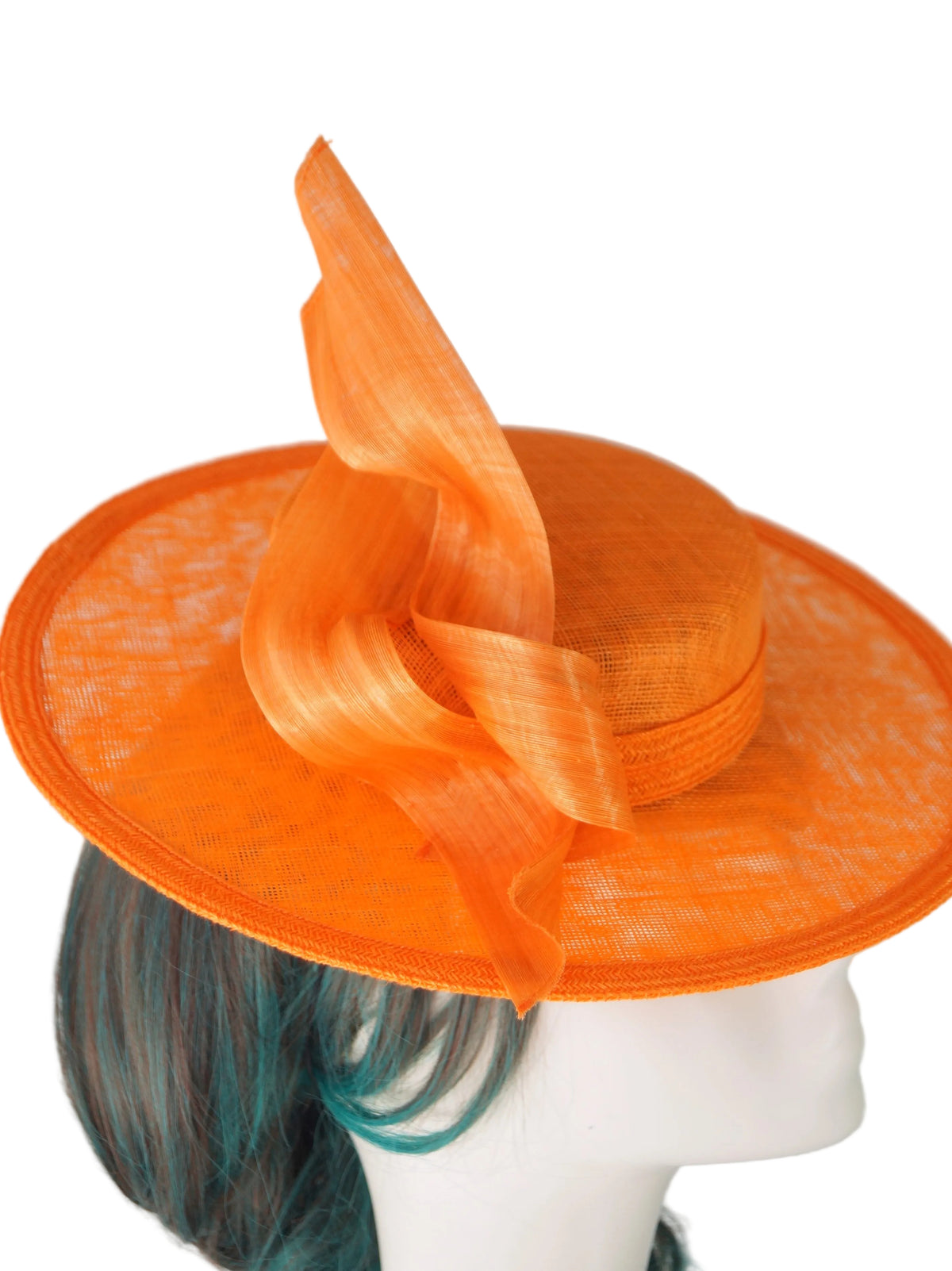 Orange Sinamay Boater Hat | Race Day & Wedding Millinery
