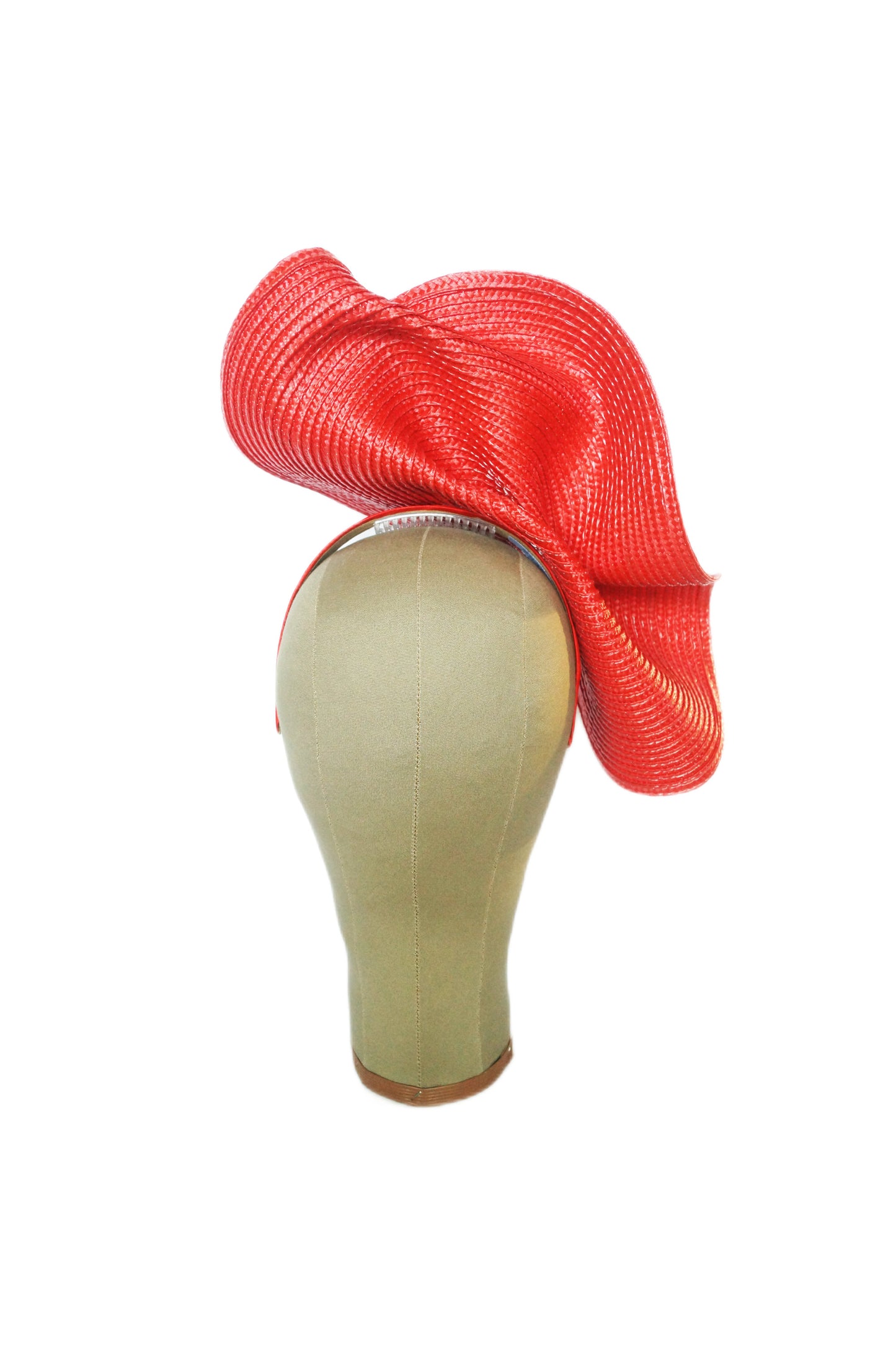 Red Orchid Fascinator: Race Day Headband, Wedding Guest Hat